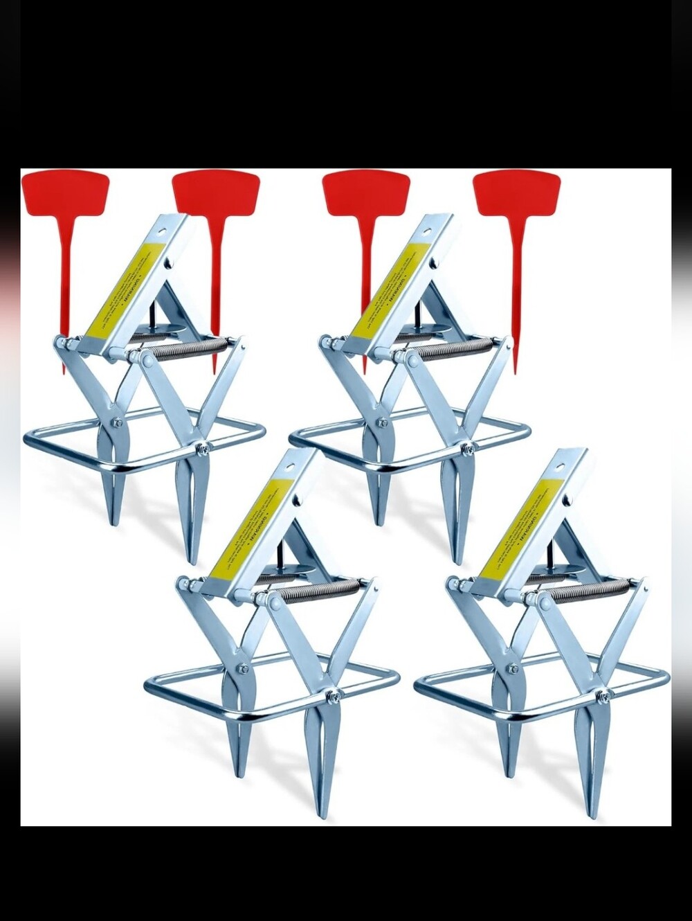 Metal Mole Trap with Spring-Loaded Mechanism, Mole Trap Killer - 4 Traps